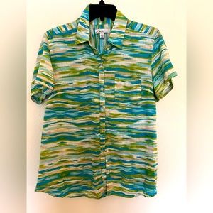 Kim Rogers linen ladies M top with pocket machine washable